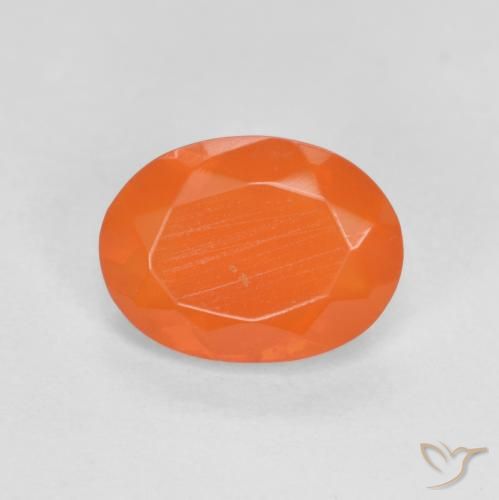 0.77ct Natural Naranja claro Ópalo de fuego, Ovalada, Translúcido
