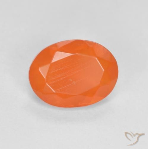 Ópalo de fuego Naranja claro natural de 0.77 ct, Ovalada, Translúcido