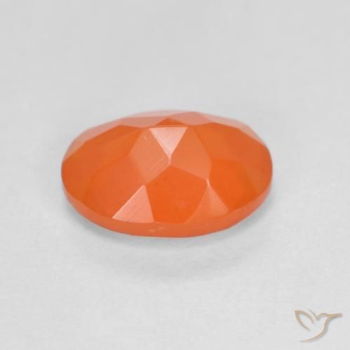 Ópalo de fuego Naranja claro natural de 0.77 ct, Ovalada, Translúcido