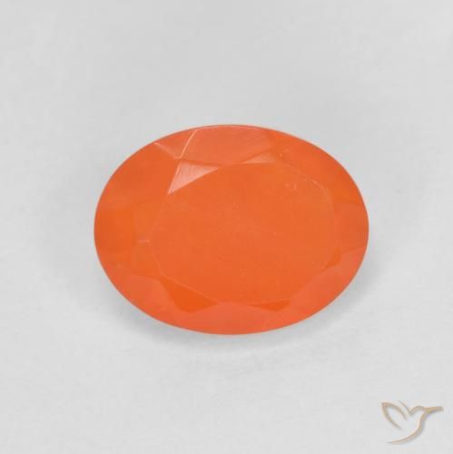 0.72ct Natural Naranja intenso Ópalo de fuego, Ovalada, Translúcido