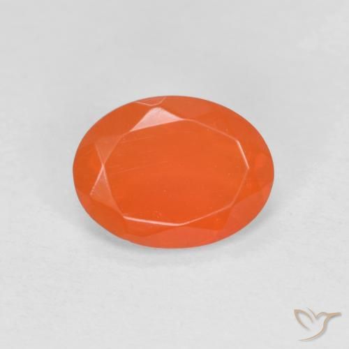 0.59ct Natural Naranja intenso Ópalo de fuego, Ovalada, Translúcido