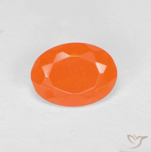 0.64ct Natural Naranja melocotón vívido Ópalo de fuego, Ovalada, Translúcido