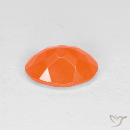Ópalo de fuego Naranja melocotón vívido natural de 0.64 ct, Ovalada, Translúcido