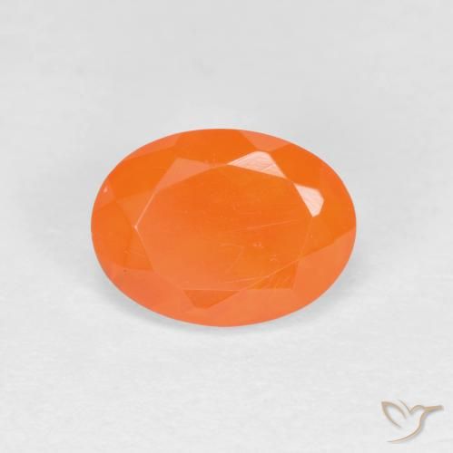0.82ct Natural Naranja medio Ópalo de fuego, Ovalada, Translúcido