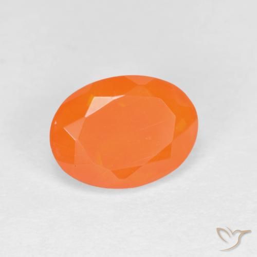 Ópalo de fuego Naranja medio natural de 0.82 ct, Ovalada, Translúcido
