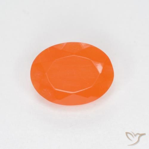 0.58ct Natural Naranja medio Ópalo de fuego, Ovalada, Translúcido