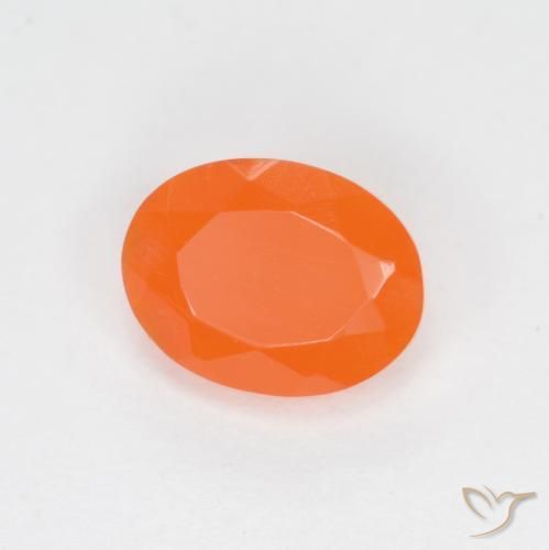 Ópalo de fuego Naranja medio natural de 0.58 ct, Ovalada, Translúcido