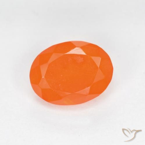 0.69ct Natural Naranja rojizo Ópalo de fuego, Ovalada, Translúcido