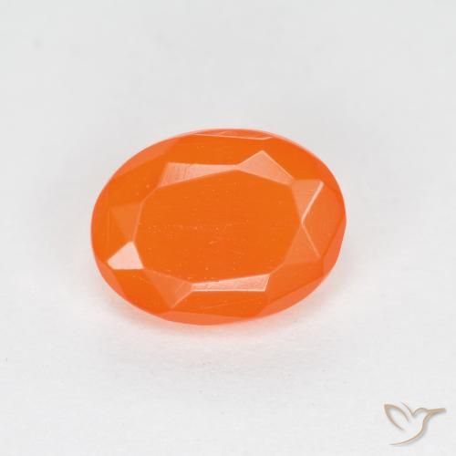 0.64ct Natural Naranja rojizo Ópalo de fuego, Ovalada, Translúcido