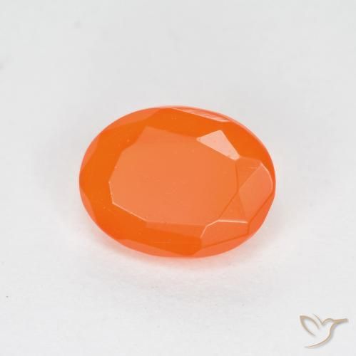 Ópalo de fuego Naranja rojizo natural de 0.64 ct, Ovalada, Translúcido
