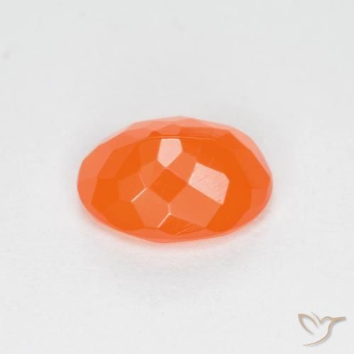 Ópalo de fuego Naranja rojizo natural de 0.64 ct, Ovalada, Translúcido