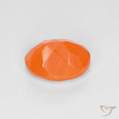 Ópalo de fuego Naranja intenso natural de 0.76 ct, Ovalada, Translúcido