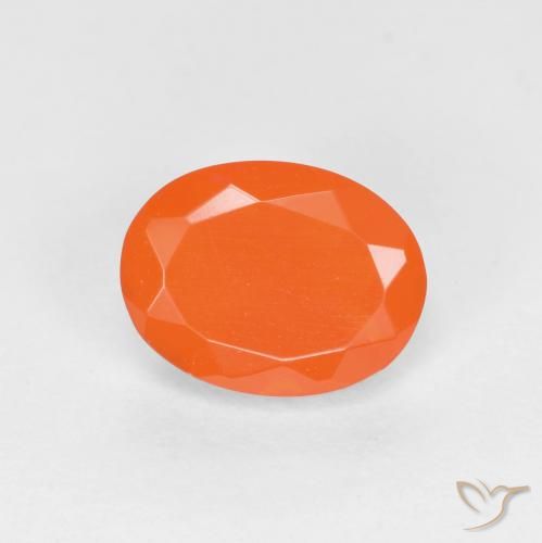 0.71ct Natural Naranja claro Ópalo de fuego, Ovalada, Translúcido