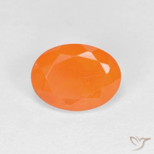 0.70ct Natural Naranja claro Ópalo de fuego, Ovalada, Translúcido