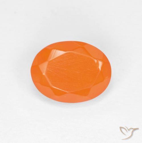 0.54ct Natural Naranja medio Ópalo de fuego, Ovalada, Translúcido