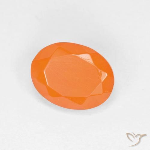 Ópalo de fuego Naranja medio natural de 0.54 ct, Ovalada, Translúcido