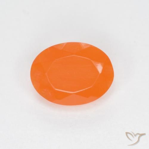 0.62ct Natural Naranja medio Ópalo de fuego, Ovalada, Translúcido