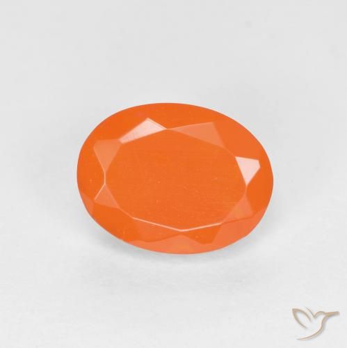 0.71ct Natural Naranja medio Ópalo de fuego, Ovalada, Translúcido