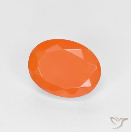 Ópalo de fuego Naranja medio natural de 0.71 ct, Ovalada, Translúcido