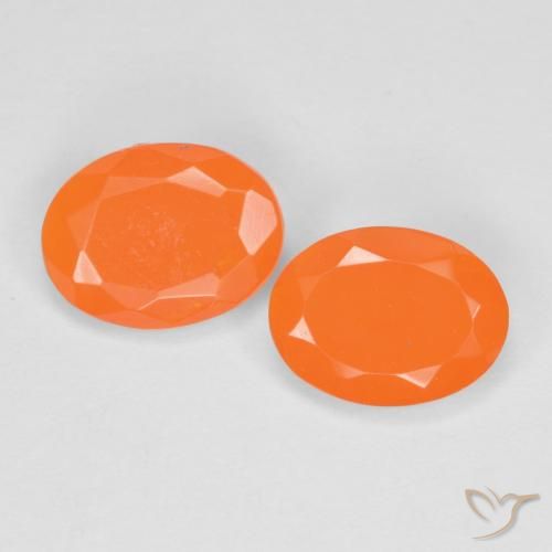 1.08ctw Natural Naranja melocotón vívido Ópalo de fuego, Ovalada, Translúcido