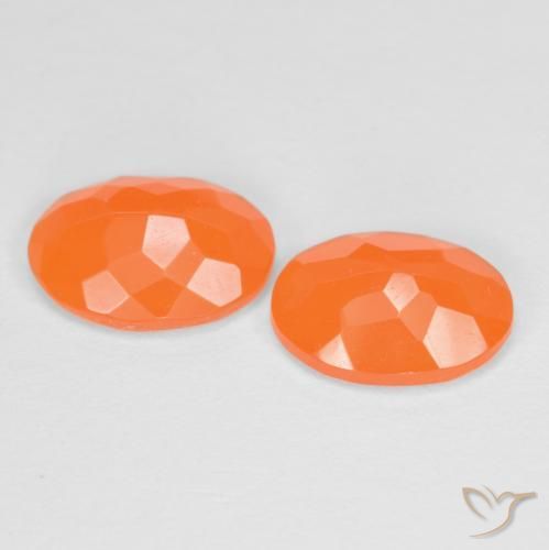 Gemas de Ópalo de fuego Naranja melocotón vívido natural de 1.08 ct, Ovalada, Translúcido