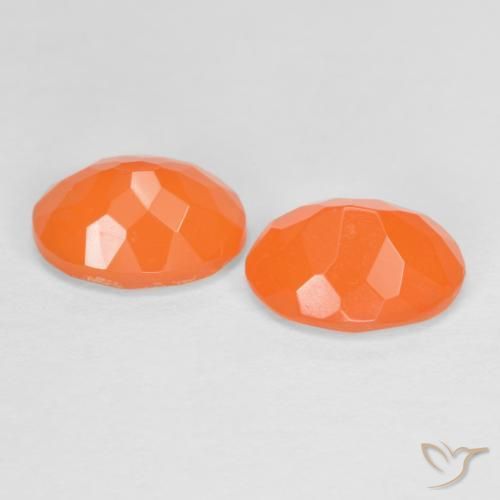Gemas de Ópalo de fuego Naranja medio natural de 1.45 ct, Ovalada, Translúcido