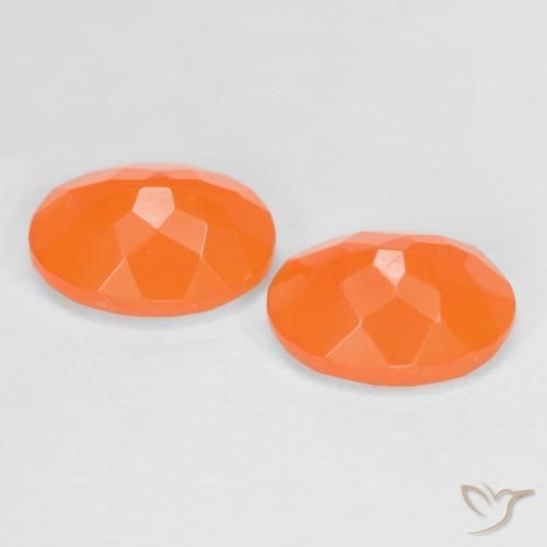 Gemas de Ópalo de fuego Naranja medio natural de 1.56 ct, Ovalada, Translúcido