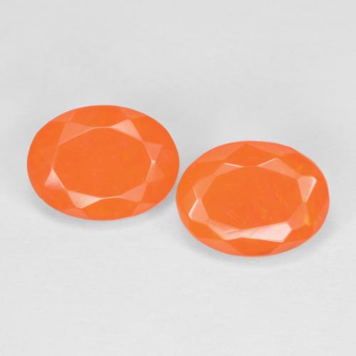 Gemas de Ópalo de fuego Naranja medio natural de 1.31 ct, Corte Óvalo, Translúcido