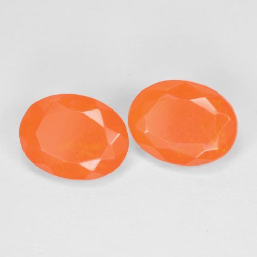 Gemas de Ópalo de fuego Naranja medio natural de 1.31 ct, Corte Óvalo, Translúcido