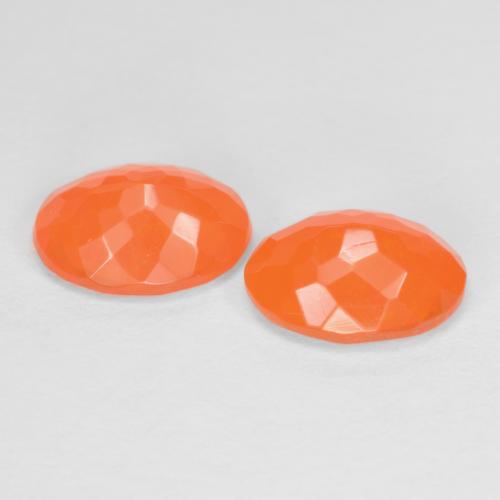 Gemas de Ópalo de fuego Naranja medio natural de 1.31 ct, Corte Óvalo, Translúcido