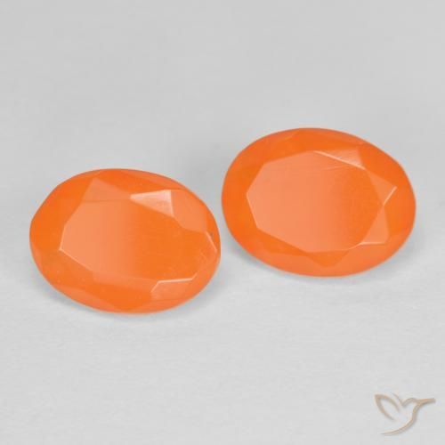 Gemas de Ópalo de fuego Naranja medio natural de 1.31 ct, Ovalada, Translúcido