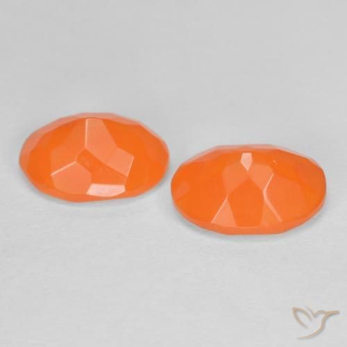 Gemas de Ópalo de fuego Naranja medio natural de 1.31 ct, Ovalada, Translúcido