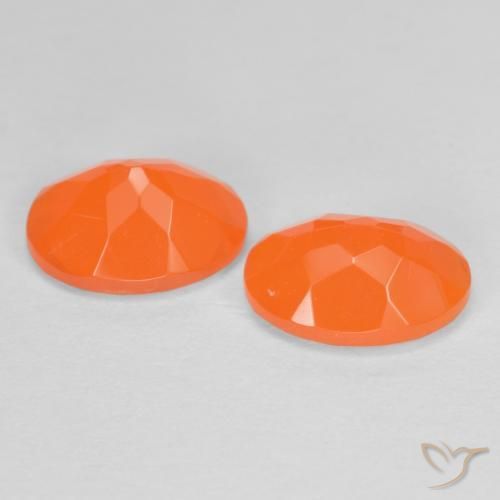 Gemas de Ópalo de fuego Naranja medio natural de 1.36 ct, Ovalada, Translúcido