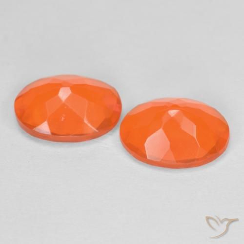 Gemas de ópalo de fuego naranja natural de 1,23 ct, corte óvalo, translúcido
