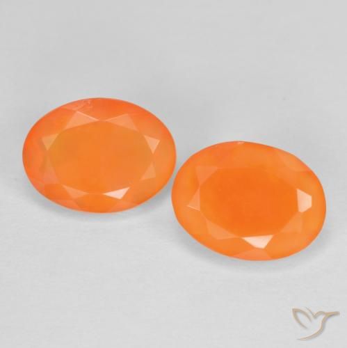 1.35ctw Natural Naranja albaricoque Ópalo de fuego, Ovalada, Translúcido