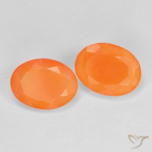 Gemas de Ópalo de fuego Naranja albaricoque natural de 1.35 ct, Ovalada, Translúcido