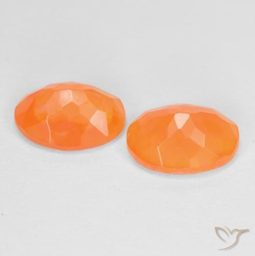Gemas de Ópalo de fuego Naranja albaricoque natural de 1.35 ct, Ovalada, Translúcido