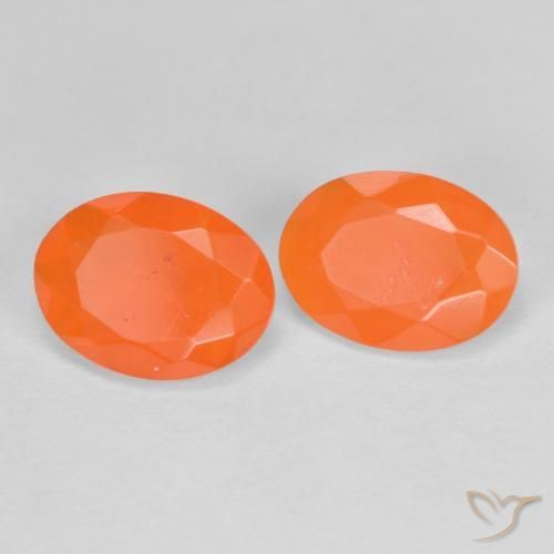 Gemas de Ópalo de fuego Naranja medio natural de 1.22 ct, Ovalada, Translúcido