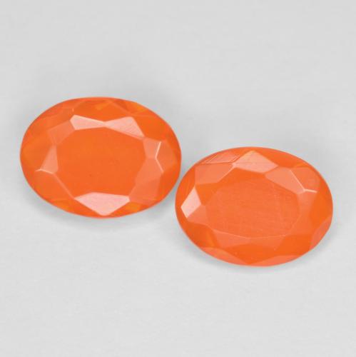 Gemas de ópalo de fuego naranja natural de 1,03 ct, corte óvalo, translúcido