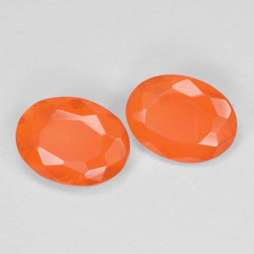 Gemas de ópalo de fuego naranja natural de 1,03 ct, corte óvalo, translúcido
