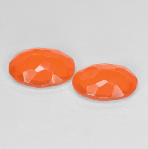 Gemas de ópalo de fuego naranja natural de 1,03 ct, corte óvalo, translúcido