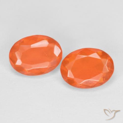Gemas de Ópalo de fuego Naranja claro natural de 1.47 ct, Corte Óvalo, Translúcido