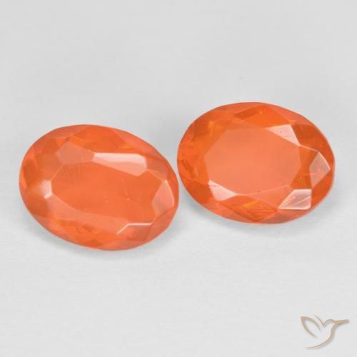 Gemas de Ópalo de fuego Naranja claro natural de 1.47 ct, Corte Óvalo, Translúcido