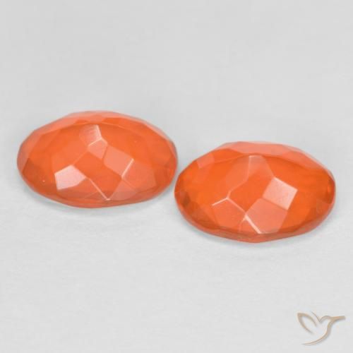 Gemas de Ópalo de fuego Naranja claro natural de 1.47 ct, Corte Óvalo, Translúcido