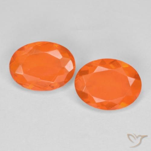 Gemas de ópalo de fuego naranja natural de 1,12 ct, corte óvalo, translúcido