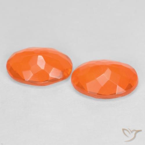 Gemas de ópalo de fuego naranja natural de 1,12 ct, corte óvalo, translúcido