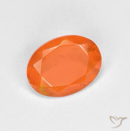 Ópalo de fuego Naranja fuego natural de 0.67 ct, Ovalada, Transparente