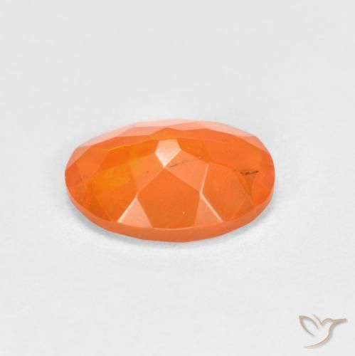Ópalo de fuego Naranja fuego natural de 0.67 ct, Ovalada, Transparente