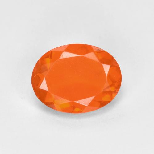 Ópalo de fuego naranja natural de 0,63 ct, corte óvalo, transparente