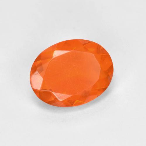 Ópalo de fuego naranja natural de 0,63 ct, corte óvalo, transparente